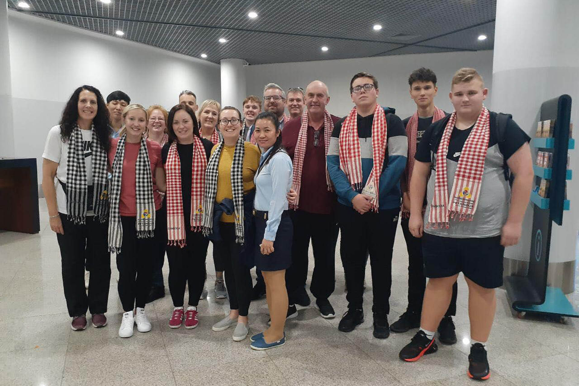 England team at Airport Phnom Penh