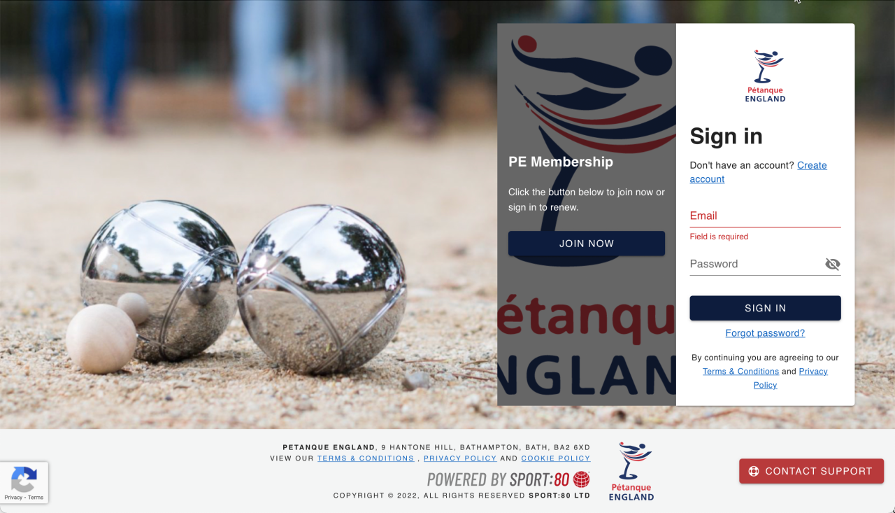 Your new PE membership account in Sport80